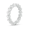 Thumbnail Image 2 of ​​​​​​​4mm Heart-Shaped Cubic Zirconia Eternity Band in Sterling Silver - Size 8