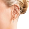 Thumbnail Image 2 of 14K Solid Gold CZ and Beaded Double Row Clicker Hoop - 18G 5/16"