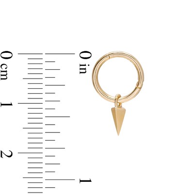 14K Gold Arrowhead Dangle Hoop - 18G