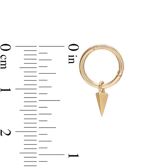 14K Gold Arrowhead Dangle Hoop - 18G