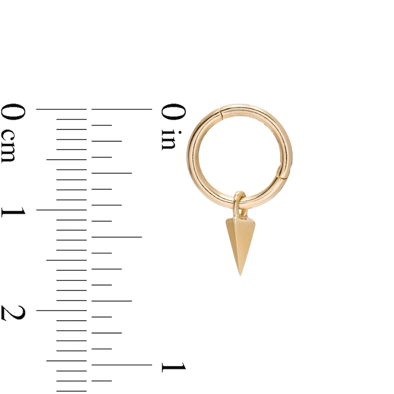 14K Gold Arrowhead Dangle Hoop - 18G