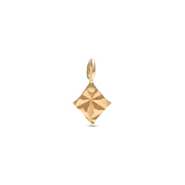 Diamond Cut Rhombus Hoop Charm in 10K Gold