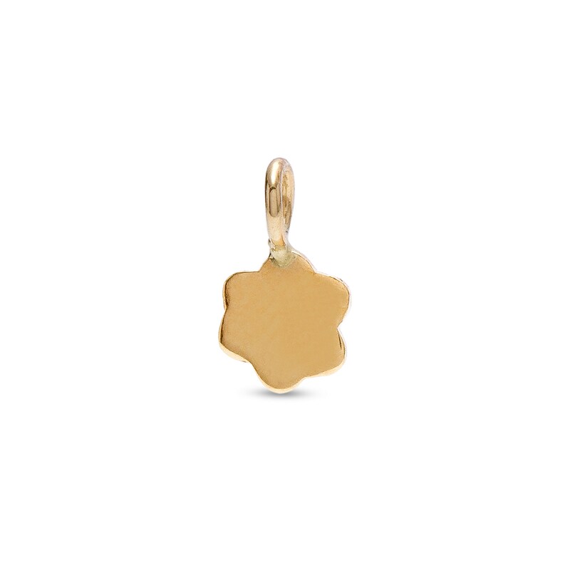 Flower Hoop Charm in 10K Solid Gold