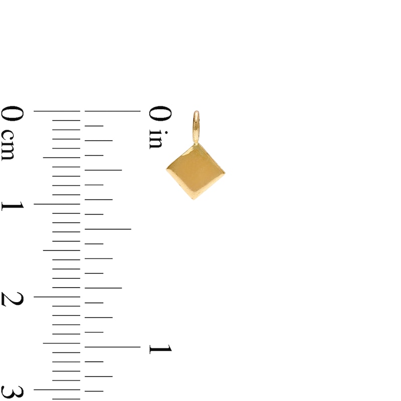 Square Mini Hoop Charm in 10K Solid Gold