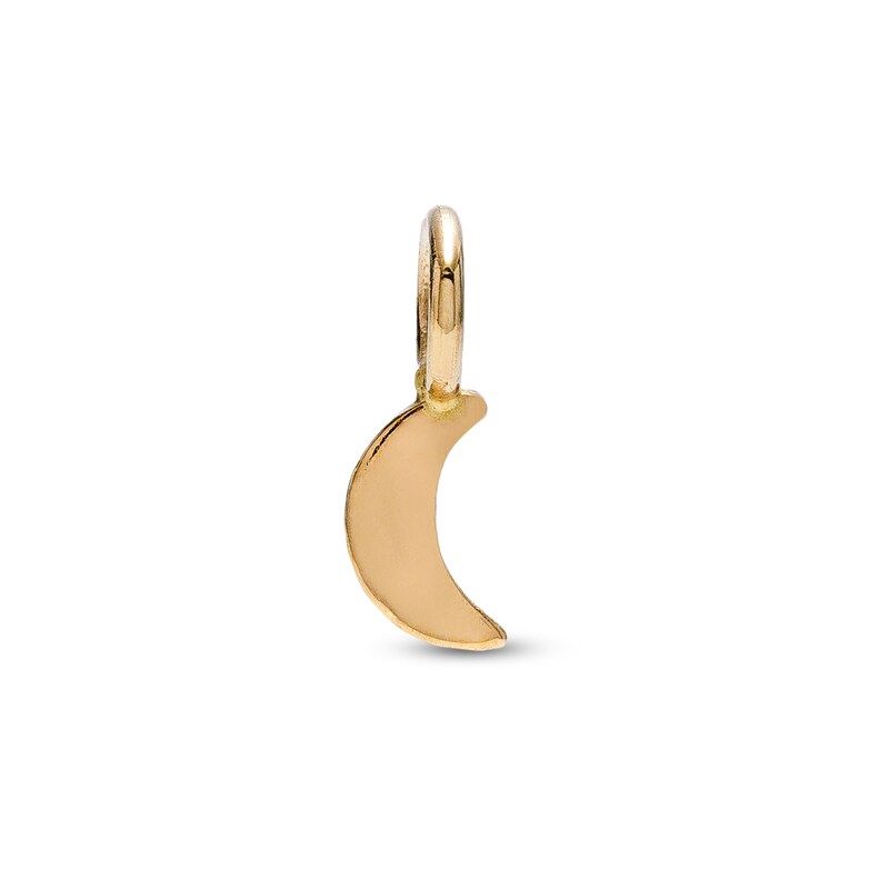 Moon Hoop Charm in 10K Solid Gold