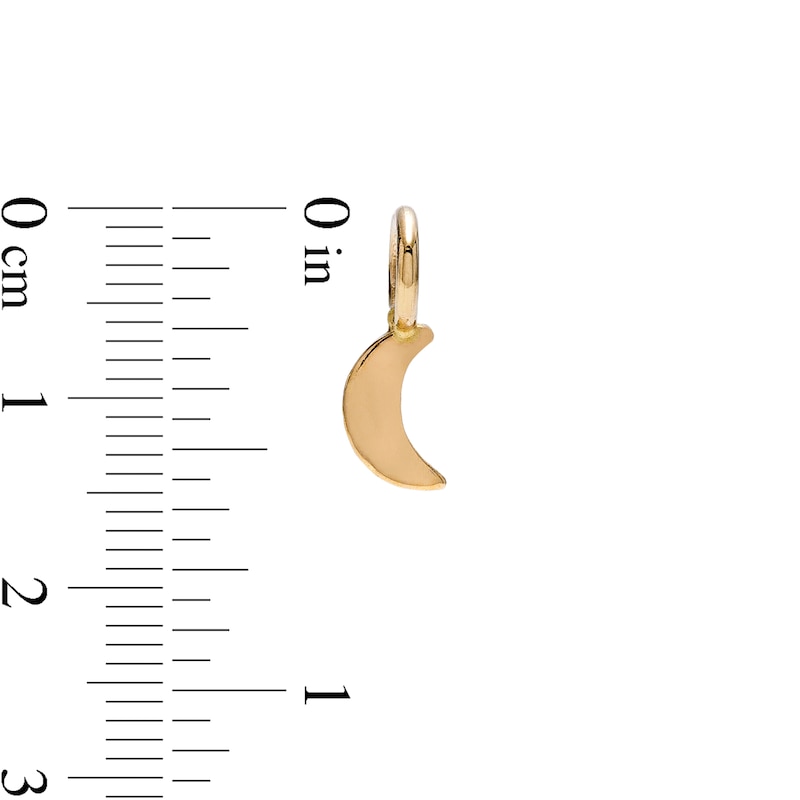 Moon Hoop Charm in 10K Solid Gold