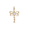 Thumbnail Image 0 of CZ Dragonfly Mini Hoop Charm in 10K Solid Gold