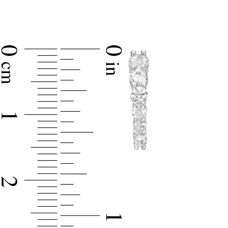 Round-Cut Cubic Zirconia Huggie Hoop Earrings in Sterling Silver