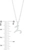 Thumbnail Image 1 of Cubic Zirconia Dainty Aries Symbol Pendant Necklace in Solid Sterling Silver