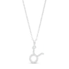 Cubic Zirconia Dainty Taurus Symbol Pendant Necklace in Solid Sterling Silver