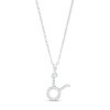 Thumbnail Image 1 of Sterling Silver CZ Dainty Taurus Symbol Pendant - 18"