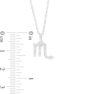 Sterling Silver CZ Dainty Scorpio Symbol Pendant - 18"