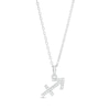 Thumbnail Image 0 of Cubic Zirconia Dainty Sagittarius Symbol Pendant Necklace in Solid Sterling Silver