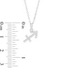 Cubic Zirconia Dainty Sagittarius Symbol Pendant Necklace in Solid Sterling Silver