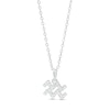 Thumbnail Image 1 of Sterling Silver CZ Dainty Aquarius Symbol Pendant - 18"