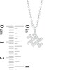 Thumbnail Image 1 of Cubic Zirconia Dainty Aquarius Symbol Pendant Necklace in Sterling Silver