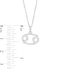 Cubic Zirconia Dainty Cancer Symbol Pendant Necklace in Sterling Silver