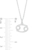 Thumbnail Image 2 of Sterling Silver CZ Dainty Cancer Symbol Pendant - 18"