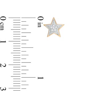 1/20 CT. T.W. Multi-Diamond Star and Saturn Mismatch Stud Earrings in 10K Gold