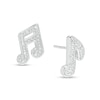 Thumbnail Image 0 of 1/20 CT. T.W. Diamond Mismatch Music Notes Stud Earrings in Sterling Silver