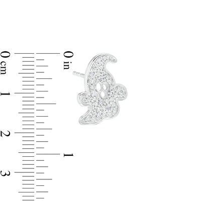 1/20 CT. T.W. Diamond Mismatch Ghost and Pumpkin Stud Earrings in Sterling Silver
