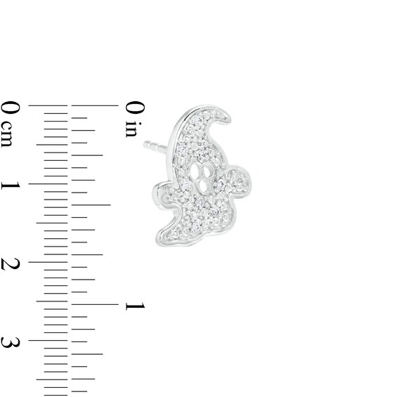 1/20 CT. T.W. Diamond Mismatch Ghost and Pumpkin Stud Earrings in Sterling Silver