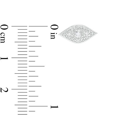 1/20 CT. T.W. Diamond Hamsa and Evil Eye Mismatch Stud Earrings in Sterling Silver