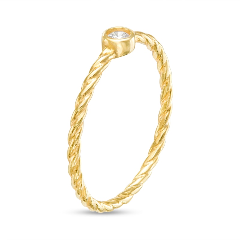 Main Image 2 of 2.5mm Cubic Zirconia Twisted Ring in 10K Gold - Size 7
