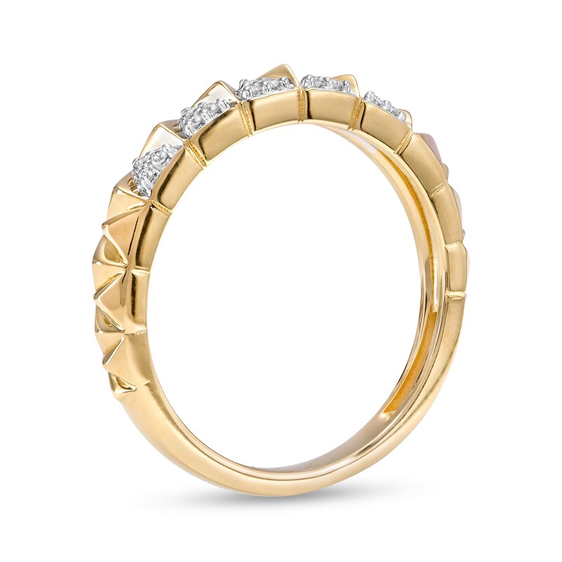 1/20 CT. T.W. Diamond Triangle Stackable Ring in Sterling Silver with 14K Gold Plate - Size 7