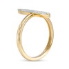 1/20 CT. T.W. Diamond Long Oval Ring in Sterling Silver with 14K Gold Plate - Size 7