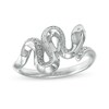 Thumbnail Image 0 of Diamond Accent Sideways Snake Ring in Sterling Silver