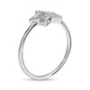 Diamond Accent Dainty Open Star Ring in Sterling Silver