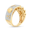 Thumbnail Image 1 of 1/10 CT. T.W. Diamond 100 Dollar Bill Ring in Sterling Silver with 14K Gold Plate