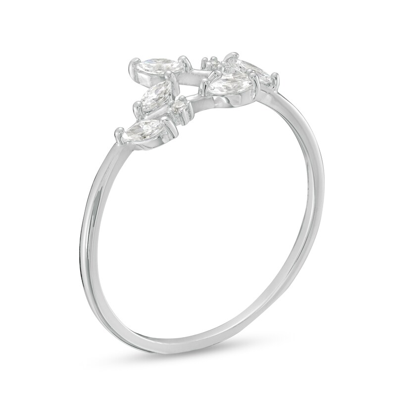 Sterling Silver CZ Double Vine Bypass Midi/Toe Ring