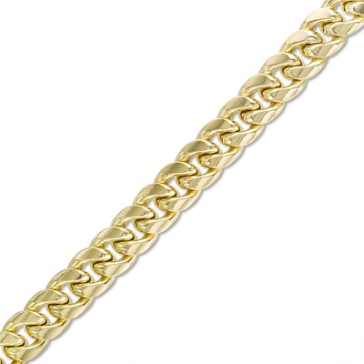 10K Semi-Solid Gold Miami Cuban Chain Bracelet - 9"