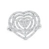 1/3 CT. T.W. Diamond Triple Halo Heart Ring in Sterling Silver