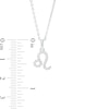Cubic Zirconia Dainty Leo Symbol Pendant Necklace in Solid Sterling Silver