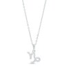 Cubic Zirconia Dainty Capricorn Symbol Pendant Necklace in Sterling Silver