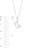 Cubic Zirconia Dainty Capricorn Symbol Pendant Necklace in Sterling Silver