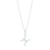 Cubic Zirconia Dainty Pisces Symbol Pendant Necklace in Sterling Silver