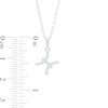 Cubic Zirconia Dainty Pisces Symbol Pendant Necklace in Sterling Silver