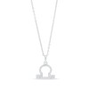 Thumbnail Image 0 of Cubic Zirconia Dainty Libra Symbol Pendant Necklace in Sterling Silver