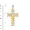 1/2 CT. T.W. Diamond Beaded Edge Crucifix Necklace Charm in 10K Gold