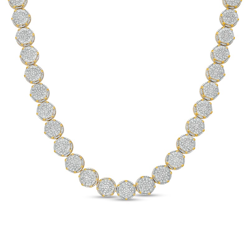 2 1/2 CT. T.W. Round Diamond Necklace in Sterling Silver with 14K Gold Plate