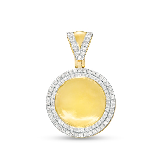 1 CT. T.W. Diamond Outlined Medallion Necklace Charm in 10K Gold