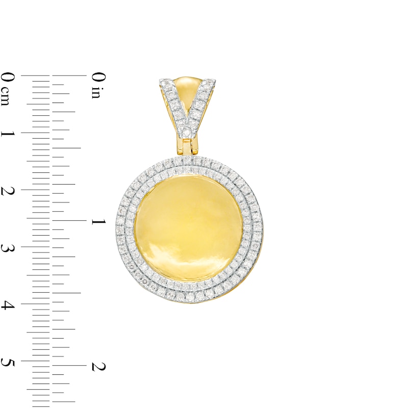 Main Image 2 of 1 CT. T.W. Diamond Outlined Medallion Necklace Charm in 10K Gold