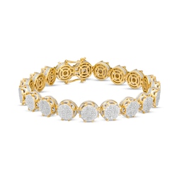 1 1/4 CT. T.W. Round Diamond Bracelet in Sterling Silver with 14K Gold Plate