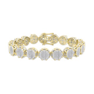 1 1/4 CT. T.W. Round Diamond Bracelet in Sterling Silver with 14K Gold Plate