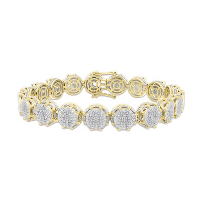 1 1/4 CT. T.W. Round Diamond Bracelet in Sterling Silver with 14K Gold Plate