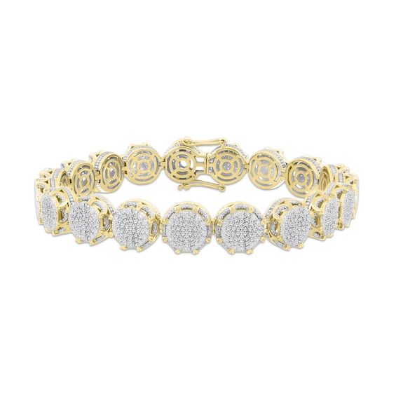 1 1/4 CT. T.W. Round Diamond Bracelet in Sterling Silver with 14K Gold Plate